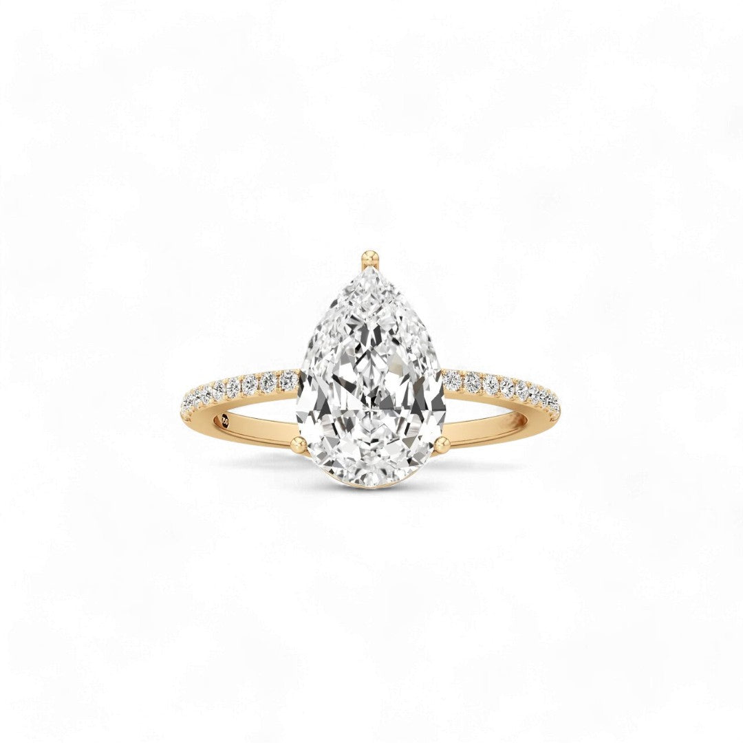 Pear Solitaire Ring