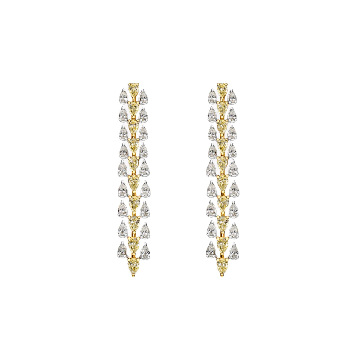 Two-Tone Pear Drop Earrings