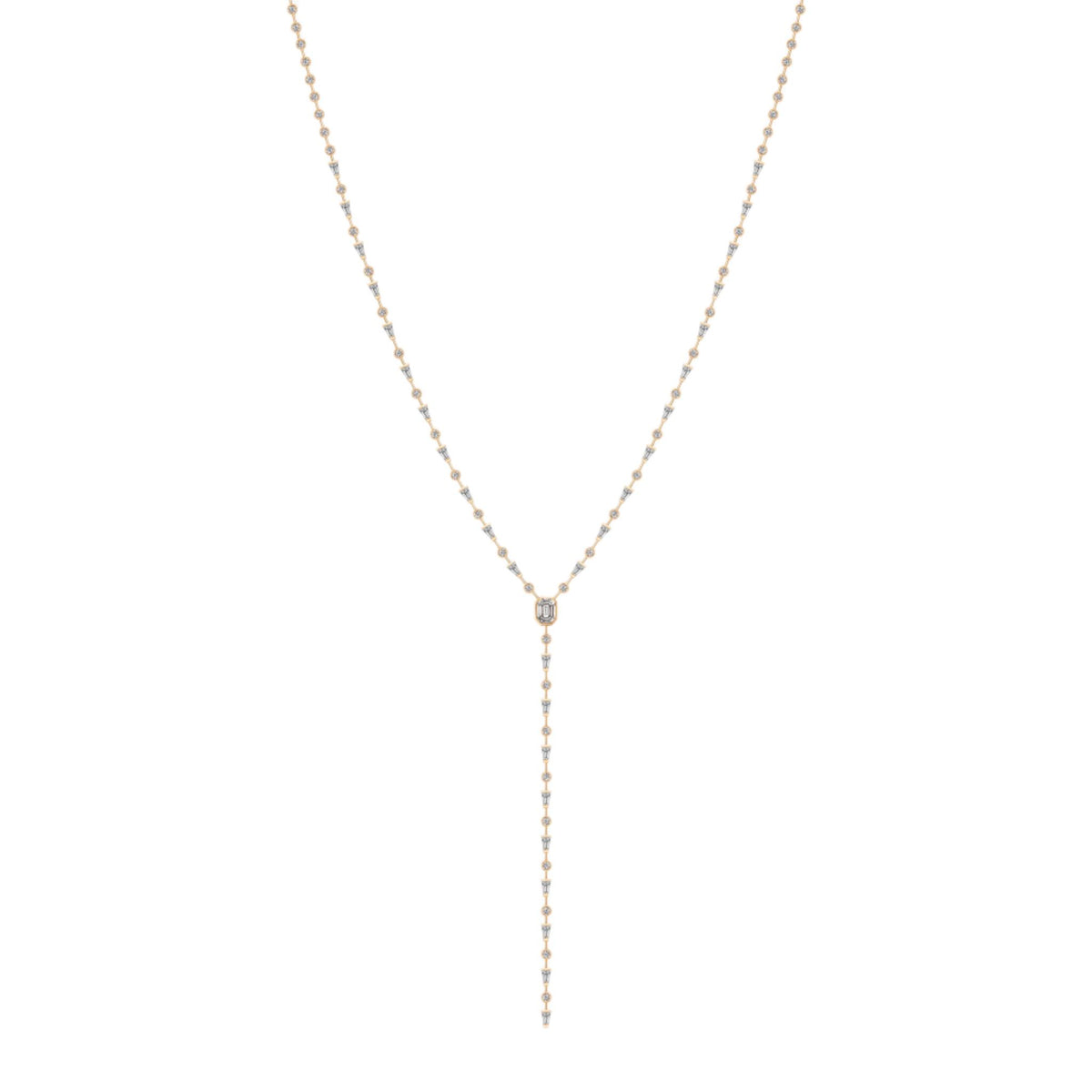 Mixed Diamond Drop Necklace