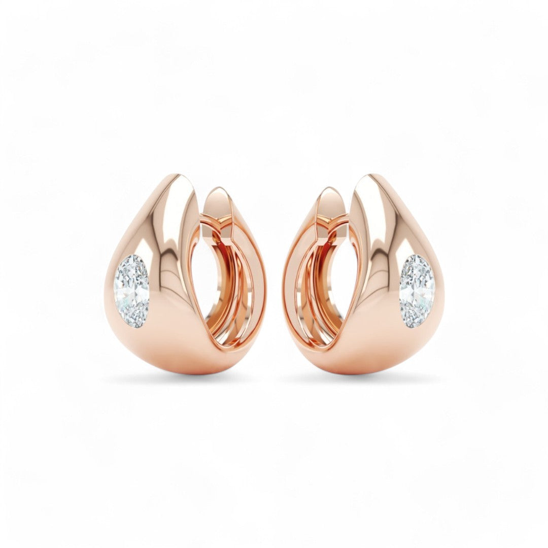 Riri Oval Diamond Huggies