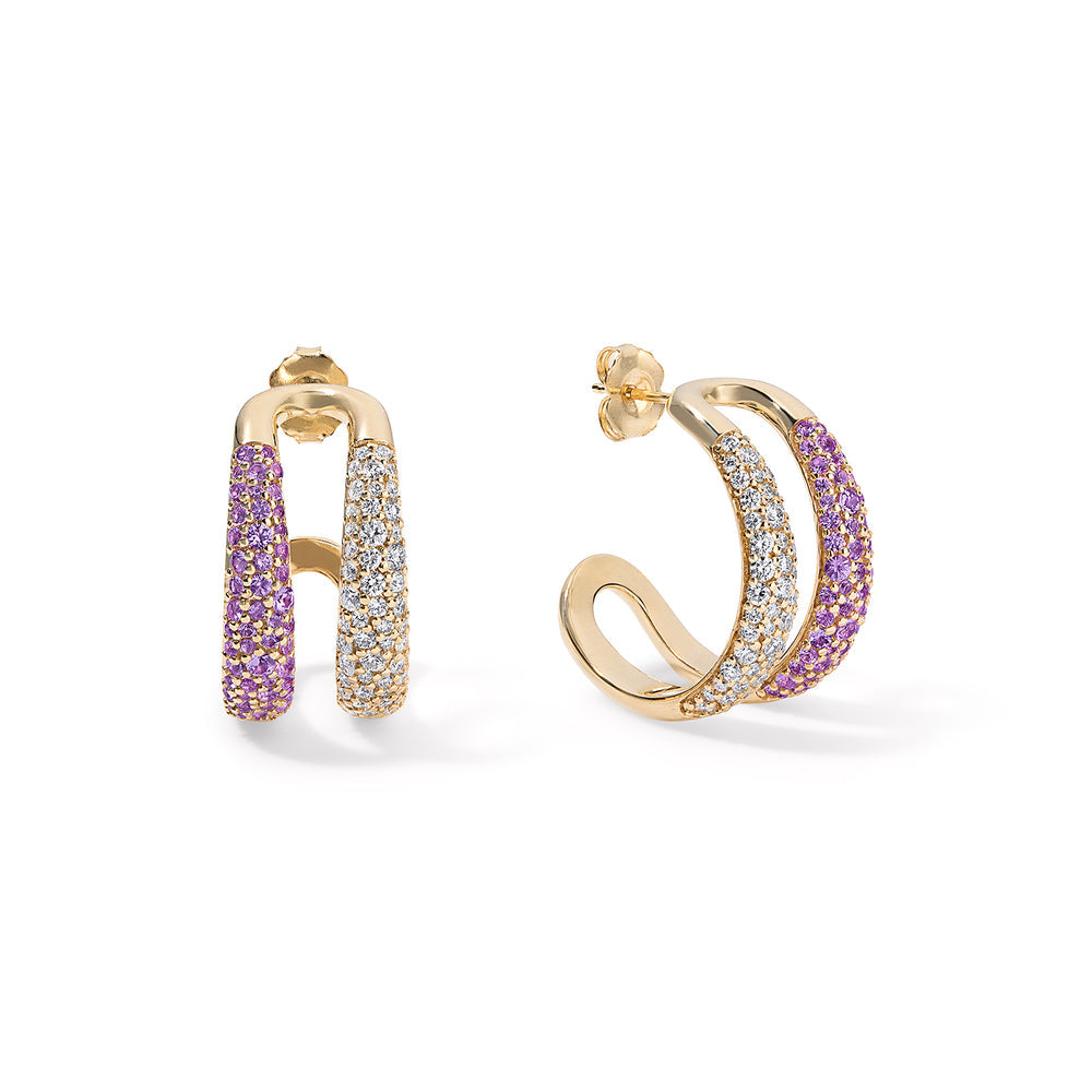 TIMELESS DIAMOND & PINK SAPHIRE EARRINGS