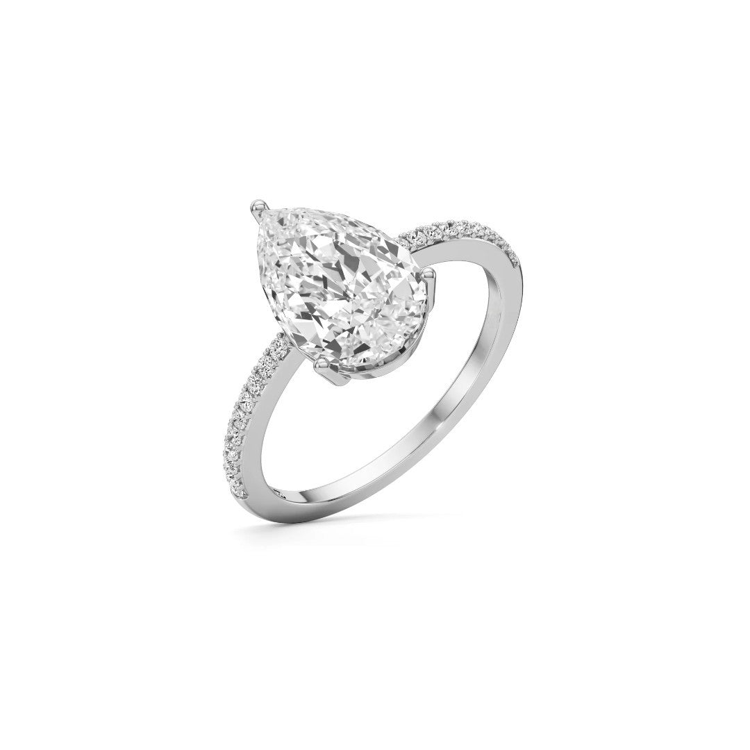 Pear Solitaire Ring