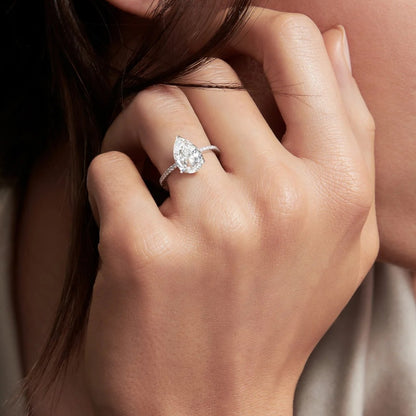 Pear Solitaire Ring