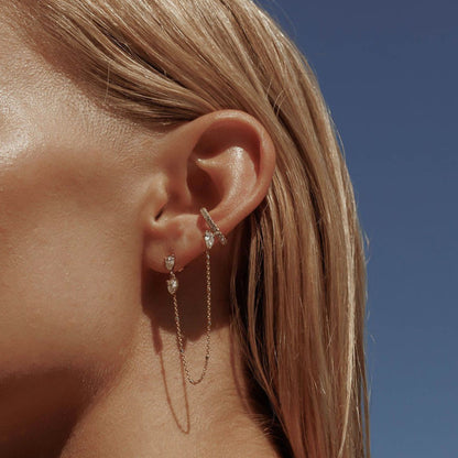 Triple Drop Diamond Earring & Earcuf