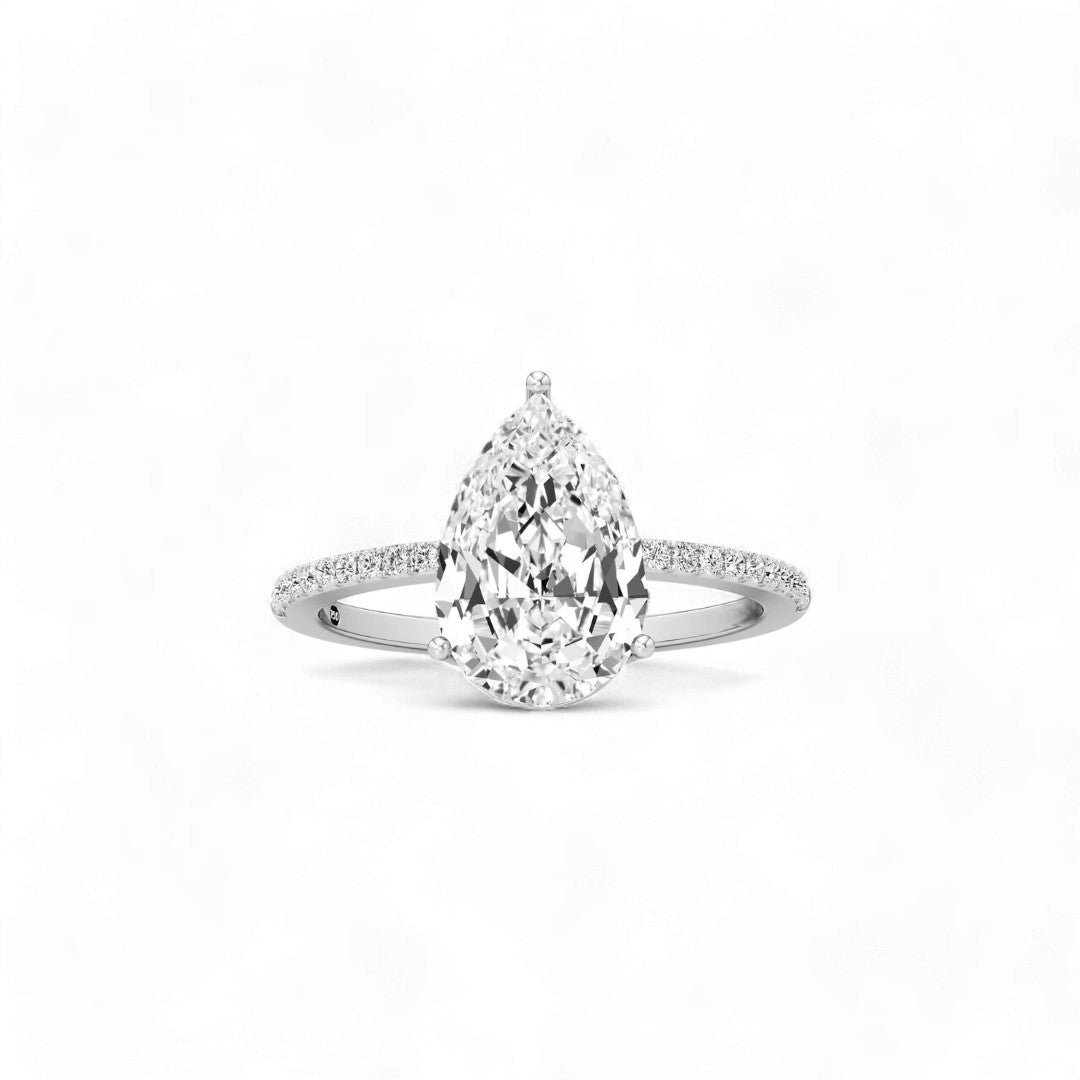 Pear Solitaire Ring