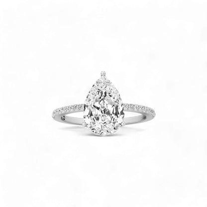 Pear Solitaire Ring