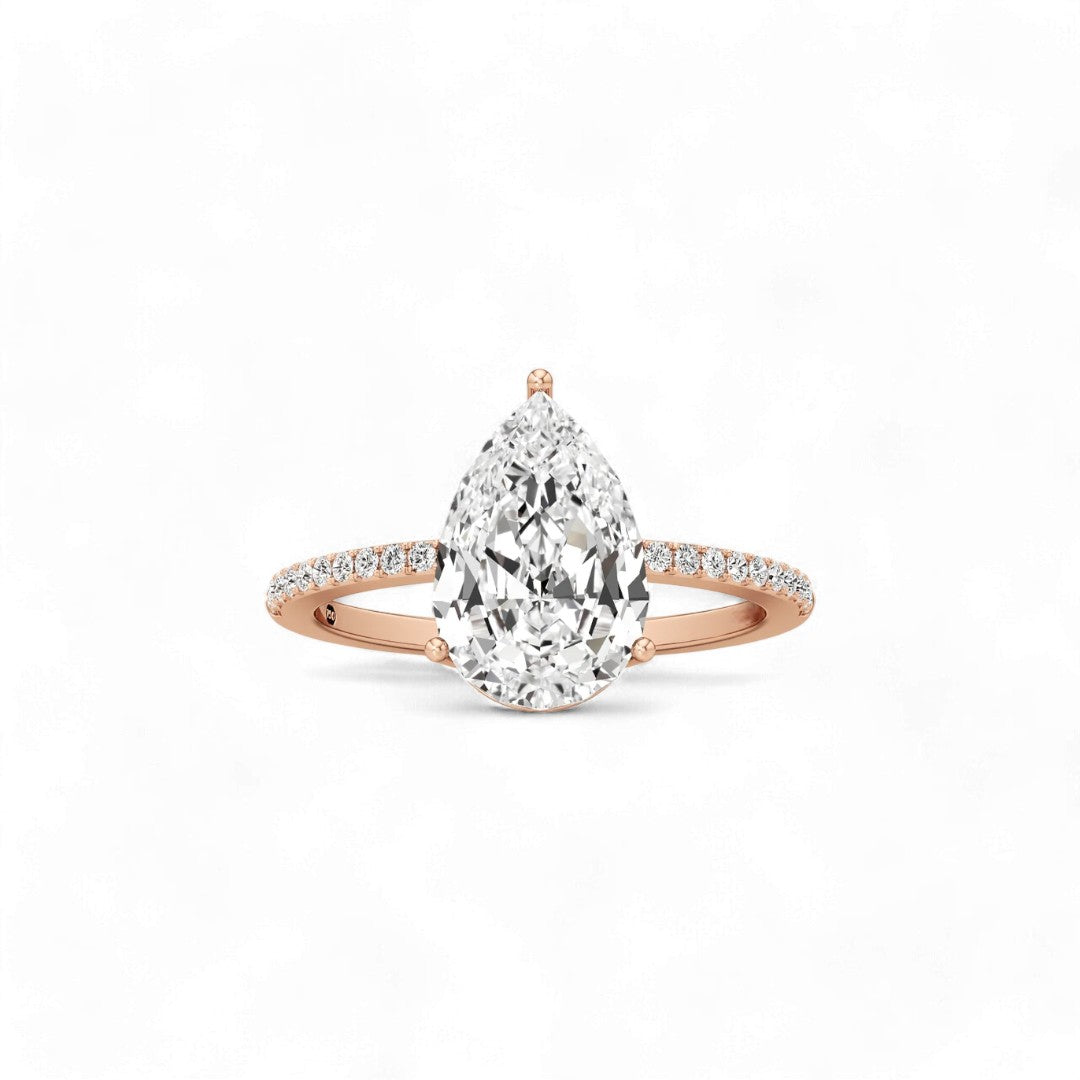Pear Solitaire Ring