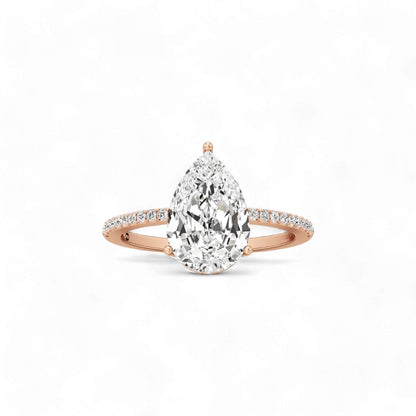 Pear Solitaire Ring