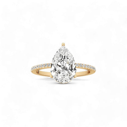 Pear Solitaire Ring