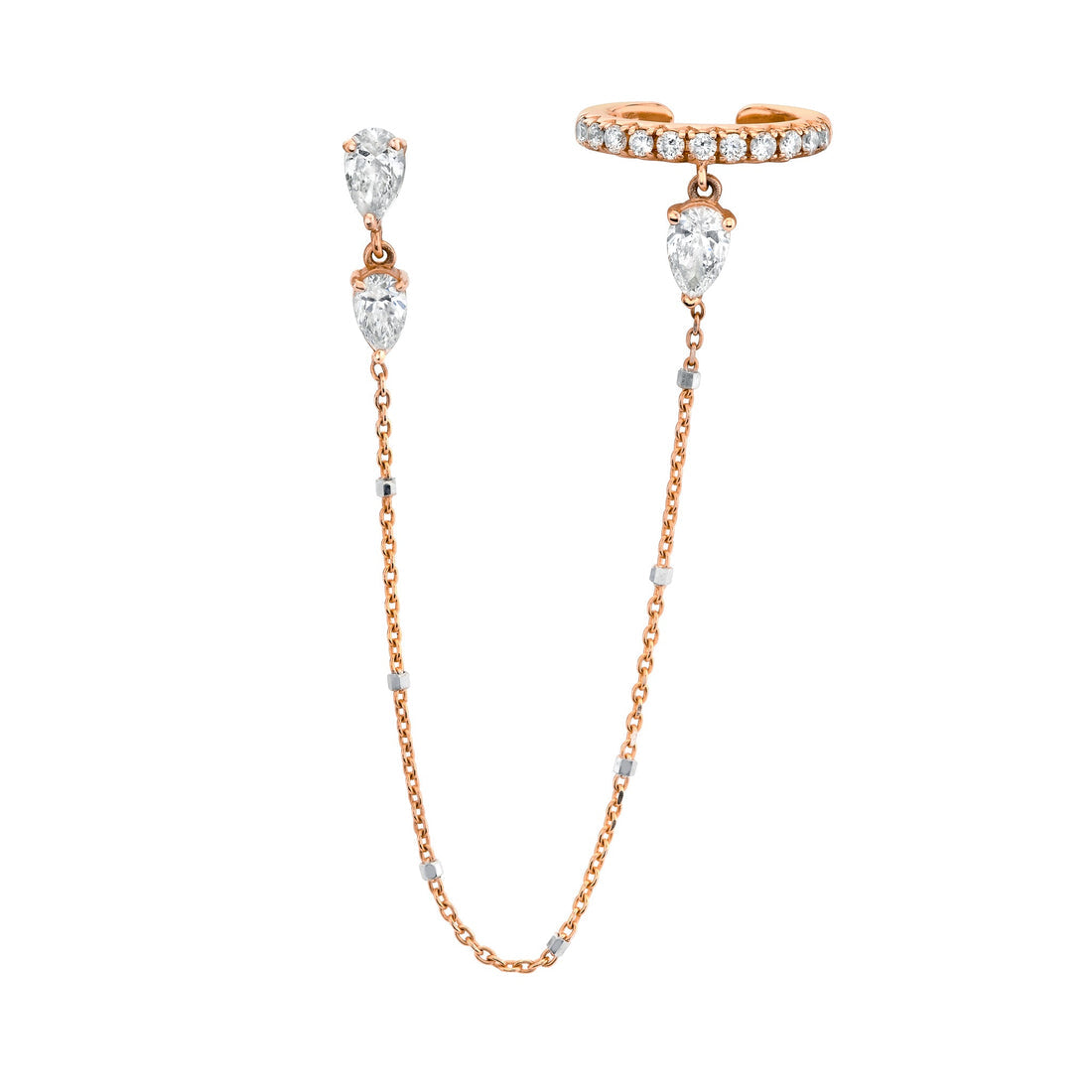 Triple Drop Diamond Earring & Earcuf