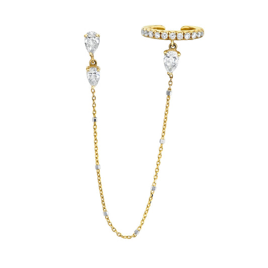 Triple Drop Diamond Earring & Earcuf