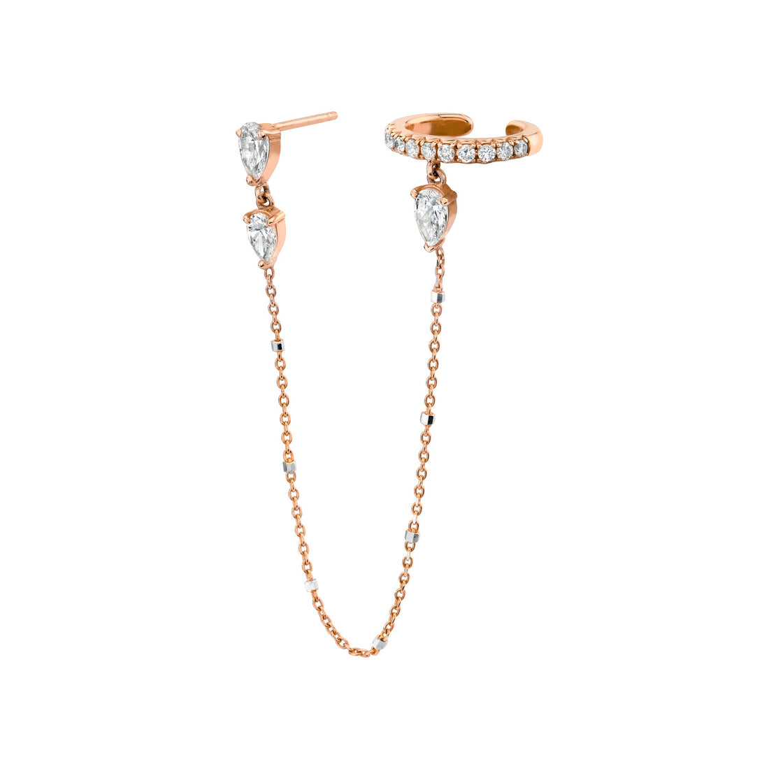 Triple Drop Diamond Earring & Earcuf