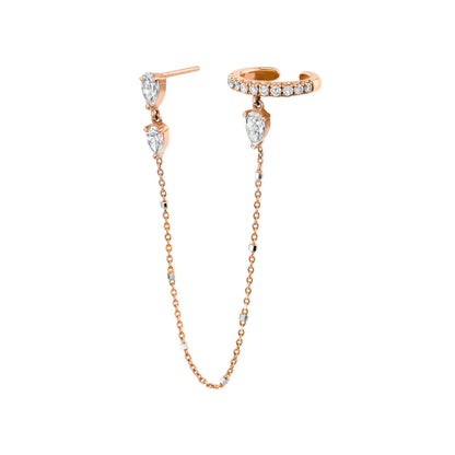 Triple Drop Diamond Earring & Earcuf