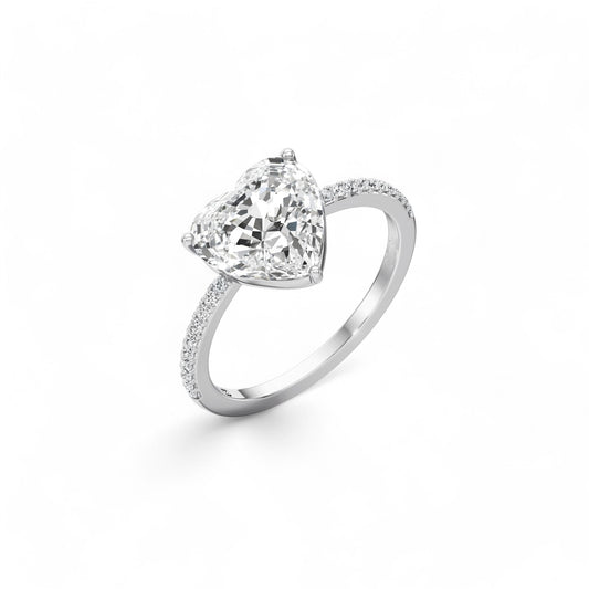 Classica Heart Pave Diamond Ring