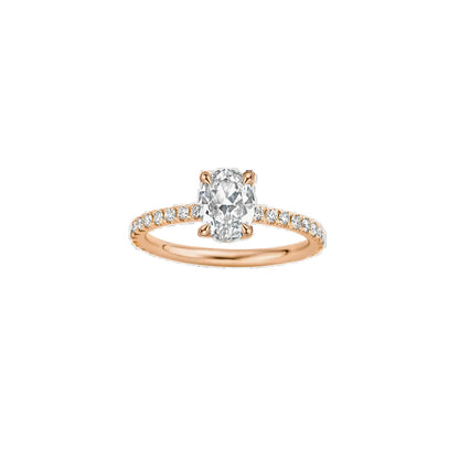 Classica Oval Pave DIamond Ring