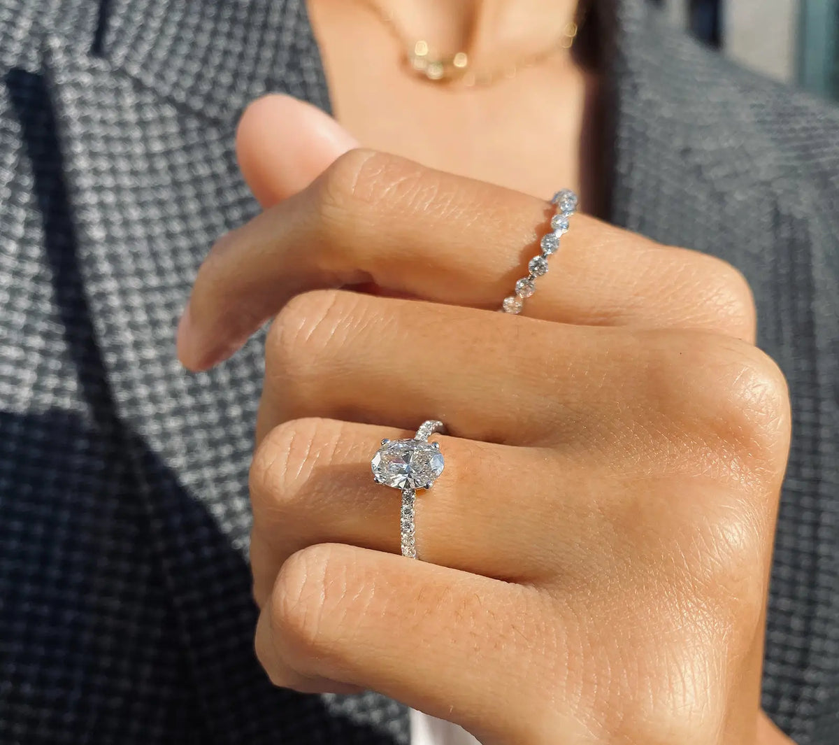Classica Oval Pave DIamond Ring