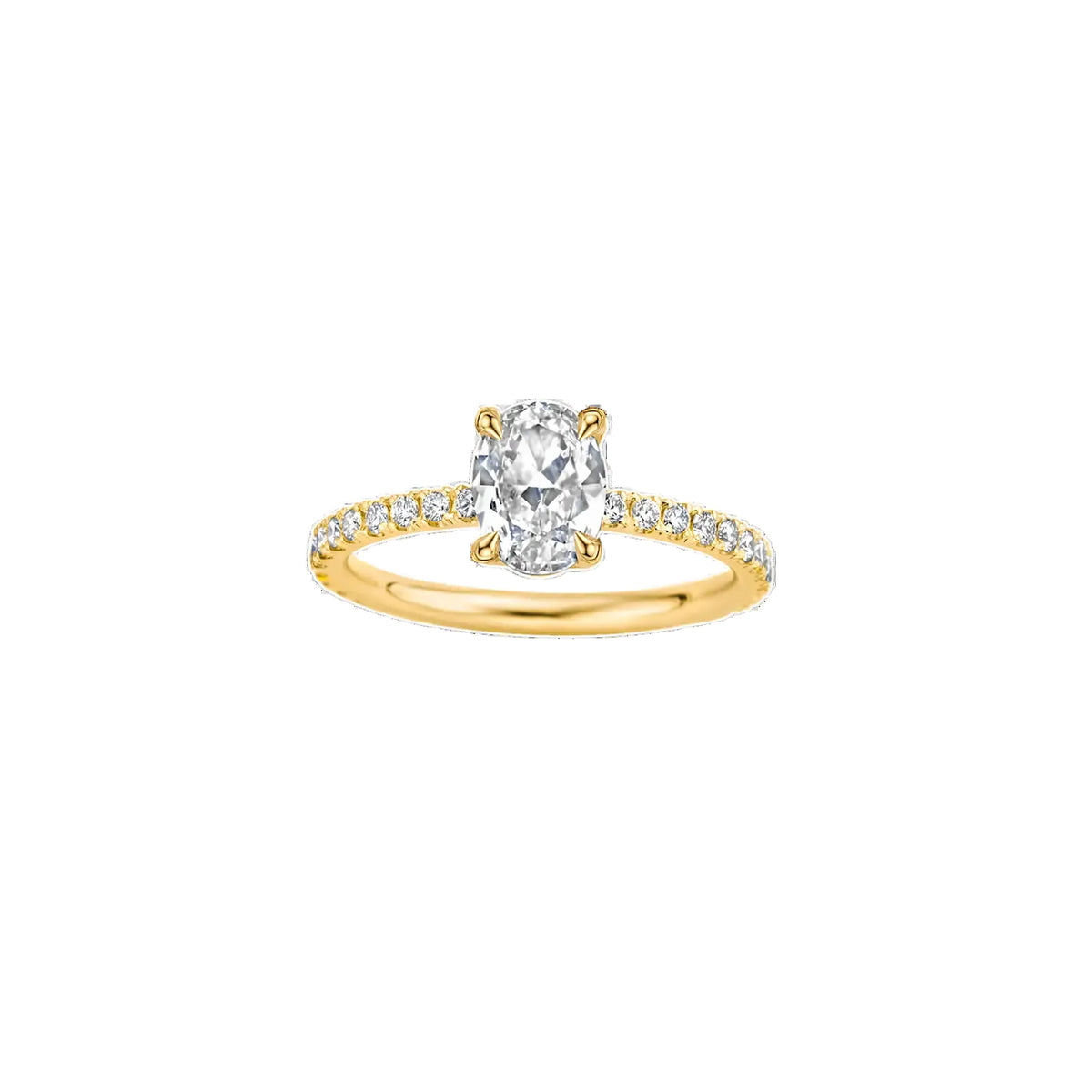 Classica Oval Pave DIamond Ring