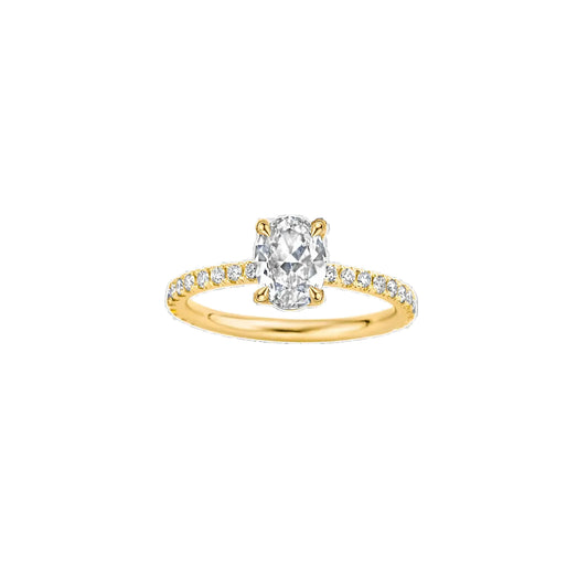 Classica Oval Pave DIamond Ring