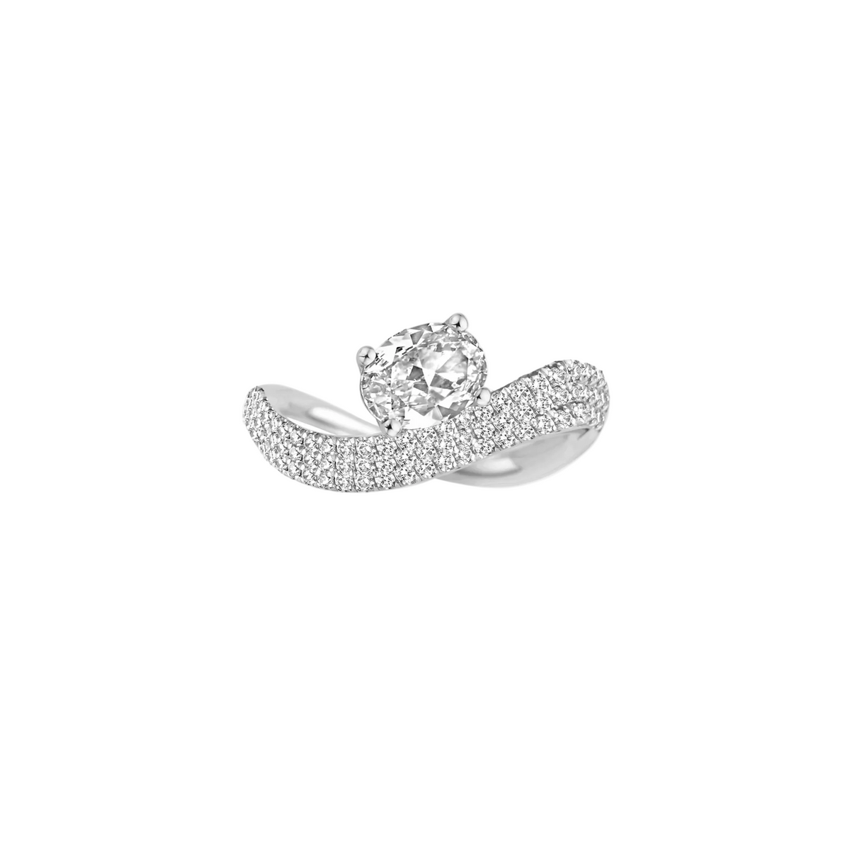 Elora Oval Pave Diamond Ring