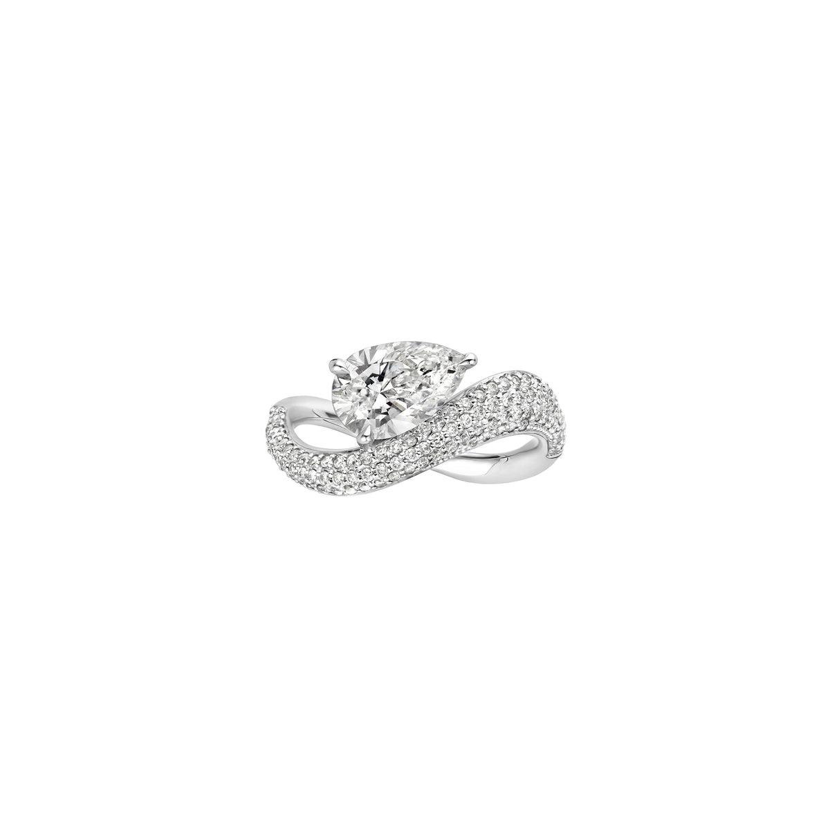 Elora Pear Pave Diamond Ring