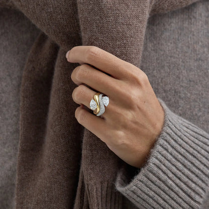 Elora Pear Pave Diamond Ring
