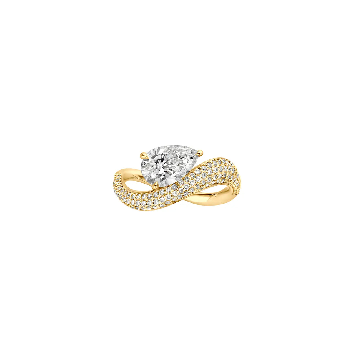 Elora Pear Pave Diamond Ring