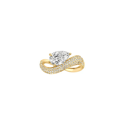 Elora Pear Pave Diamond Ring
