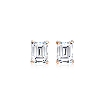 Emerald Cut Diamond Studs