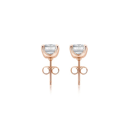 Emerald Cut Diamond Studs