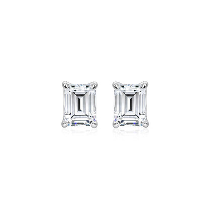 Emerald Cut Diamond Studs