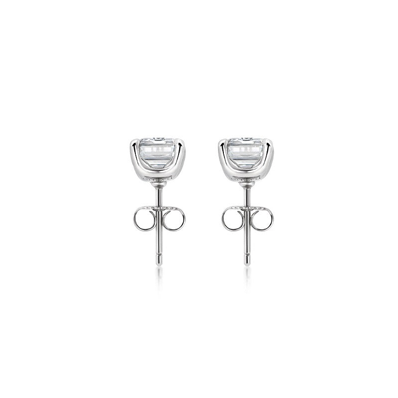 Emerald Cut Diamond Studs