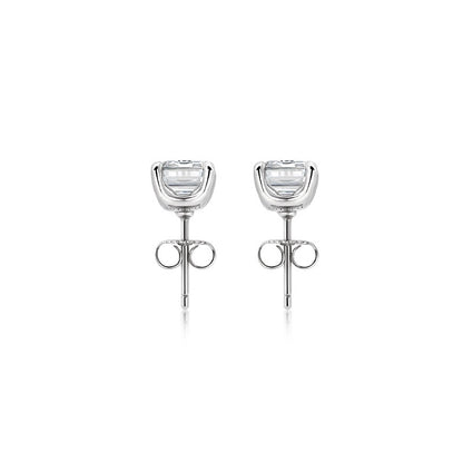 Emerald Cut Diamond Studs