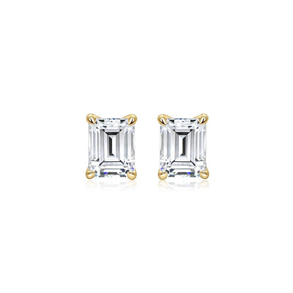 Emerald Cut Diamond Studs