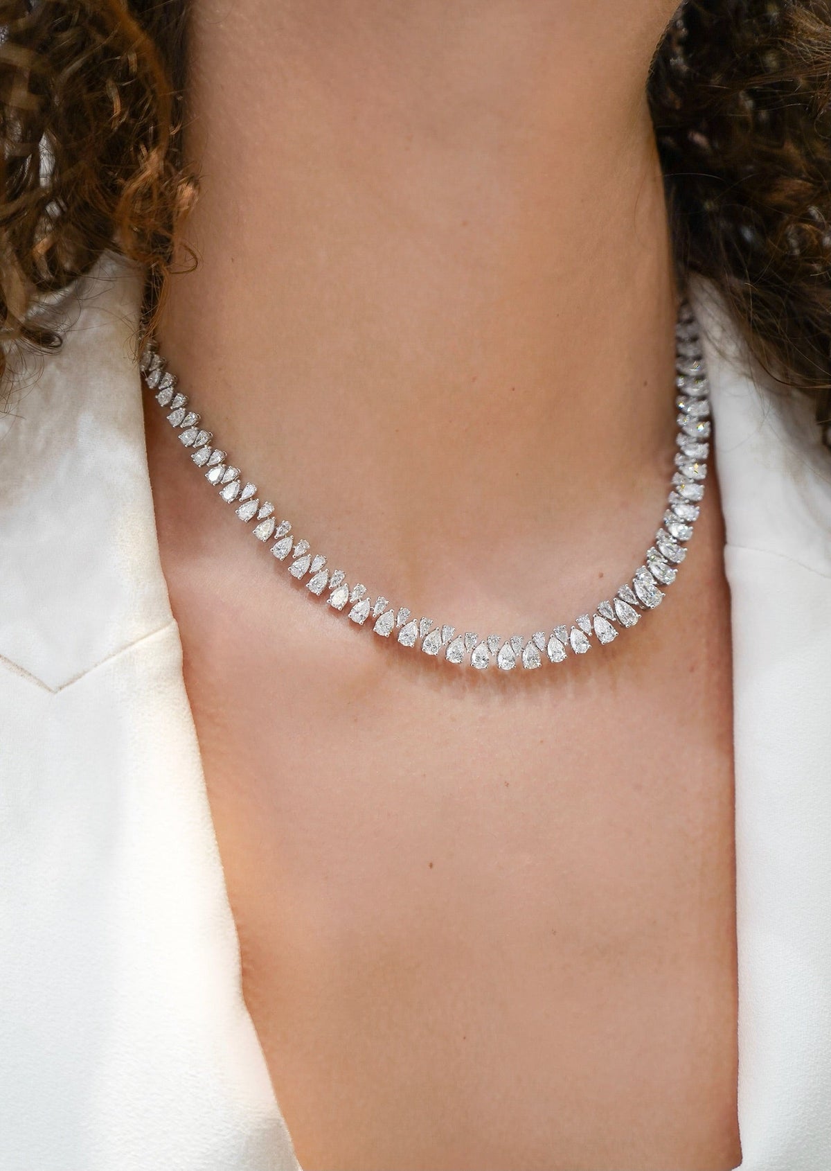 Riviera Pear Shape Diamond Necklace