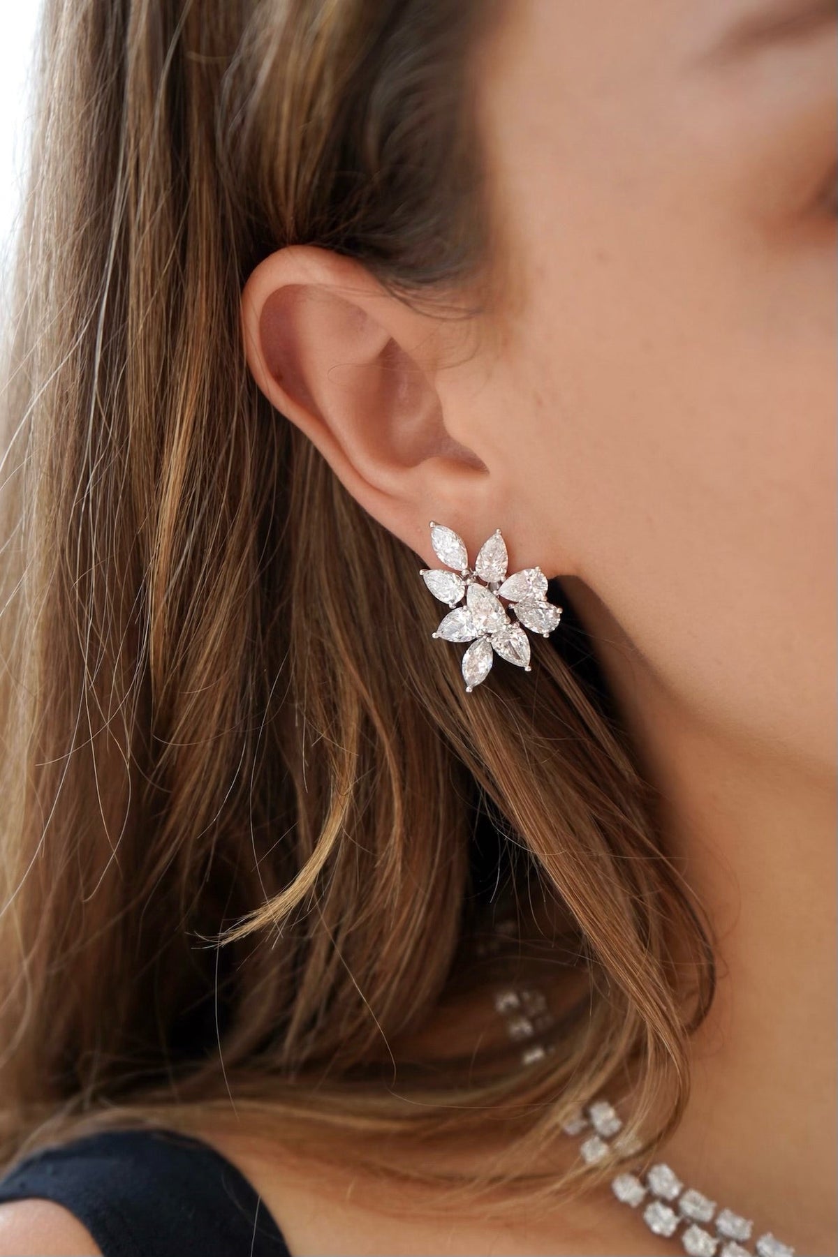 Diamond Cluster Earrings