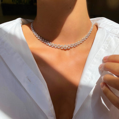 Triple Row Marquise Diamond Necklace
