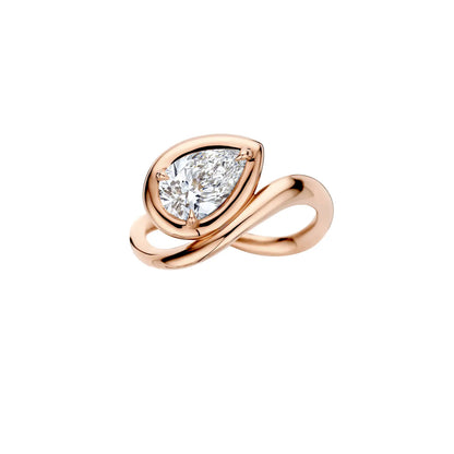 Floating Bezel Pear Diamond Ring