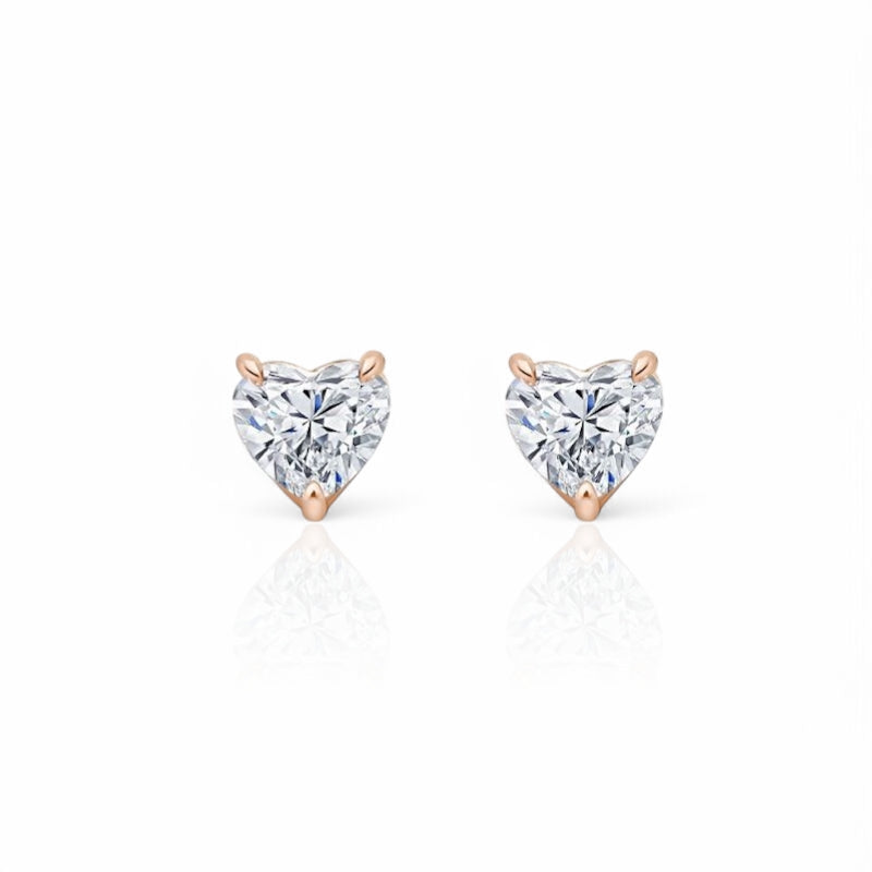 Heart Shaped Diamond Studs