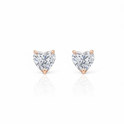 Heart Shaped Diamond Studs