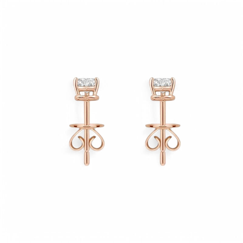 Heart Shaped Diamond Studs