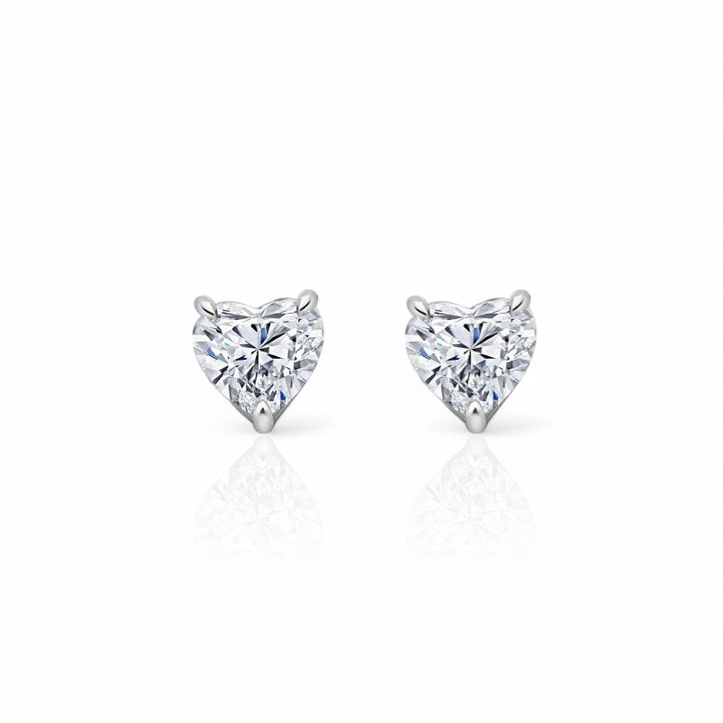 Heart Shaped Diamond Studs