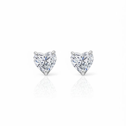 Heart Shaped Diamond Studs