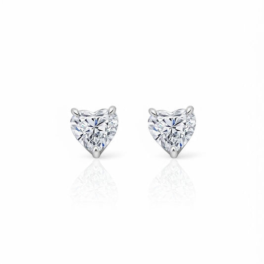 Heart Shaped Diamond Studs