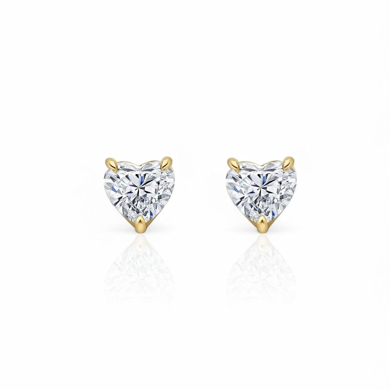 Heart Shaped Diamond Studs