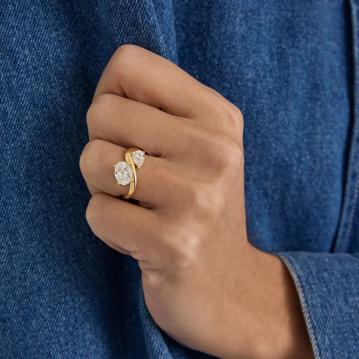 Inara Pear & Oval Diamond Ring