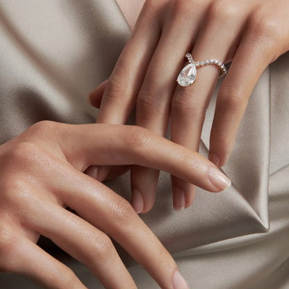 Nova U Drop Pave Diamond Ring