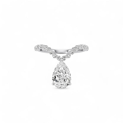 Nova U Drop Pave Diamond Ring