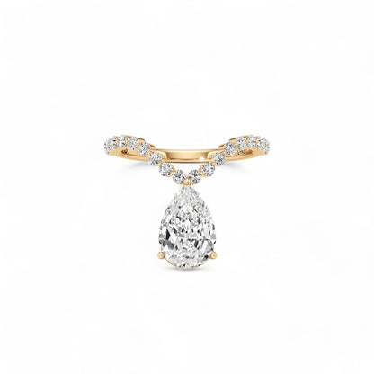 Nova U Drop Pave Diamond Ring