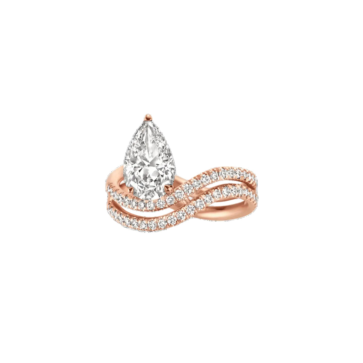 Orlisse Pear Pave Diamond Ring