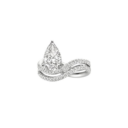 Orlisse Pear Pave Diamond Ring